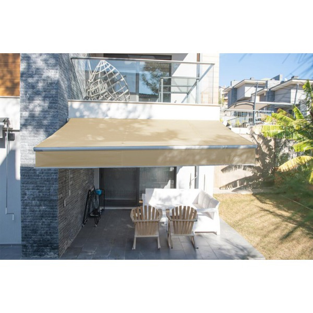 Tentecim Pergola Gölgelendirme Tentecim Mafsallı Tente 300×250CM - Krem - 3 metre Bahçe Tentesi Fiyatı