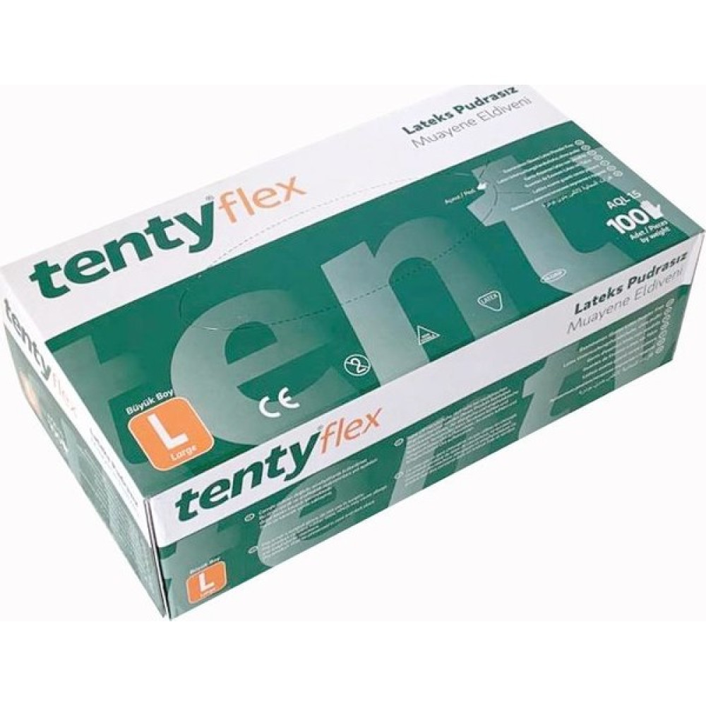 Tenty ELDİVEN TENTY PUDRASIZ LATEX BÜYÜK BOY BEYAZ ELDİVEN 1 PAKET Diğer Fiyatı