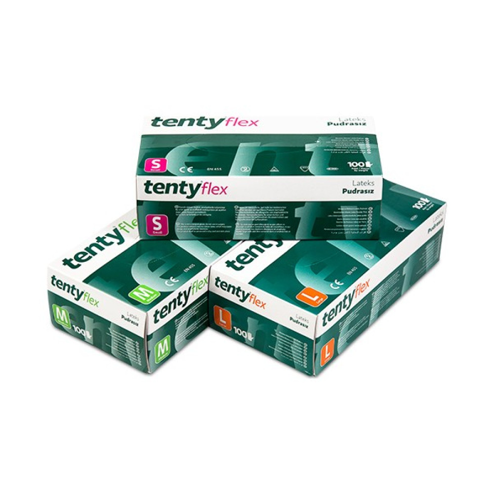 Tenty Flex Pudrasız Latex Eldiven (100'Lü Paket) L Diğer Fiyatı