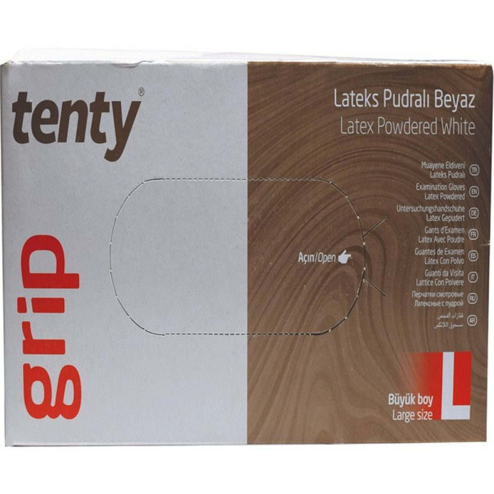 Tenty grip Tenty Latex Pudralı Eldiven L Beden 100'lü Temizlik Malzemeleri Fiyatı