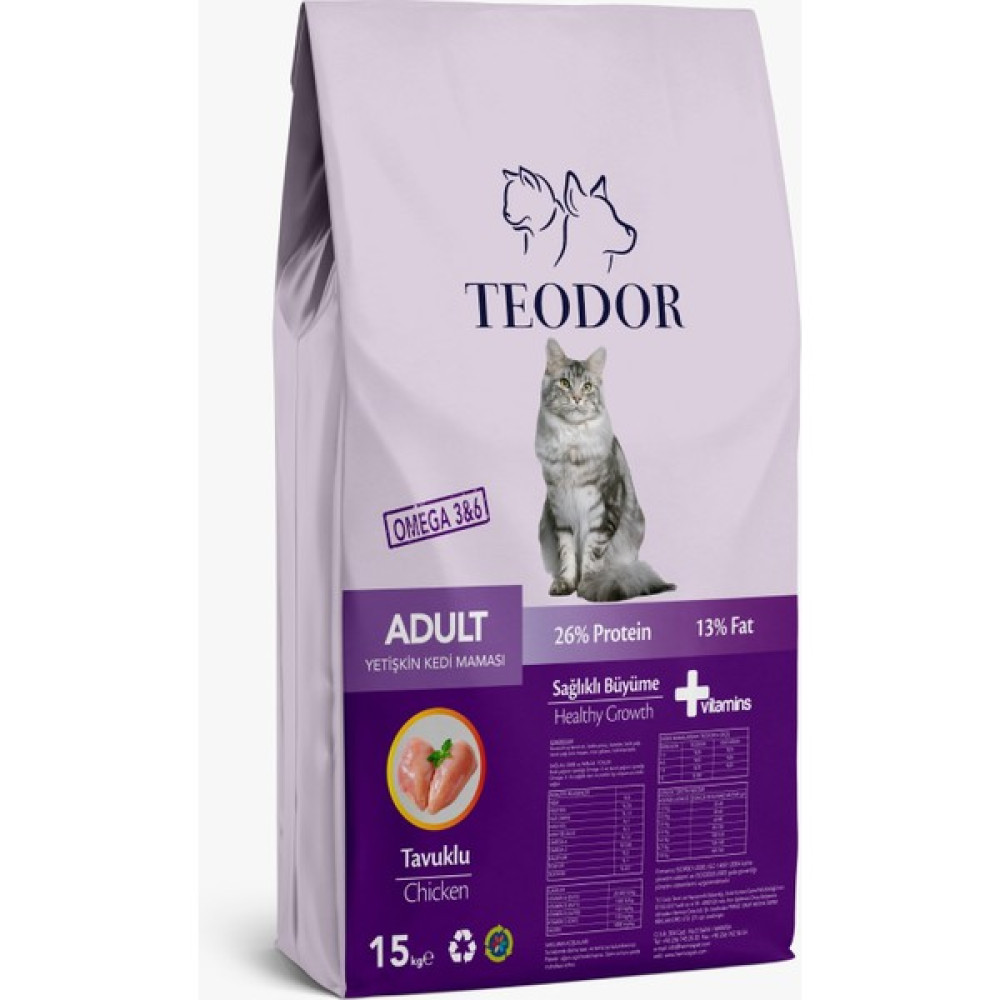 Teodor Tavuklu %26 Protein Yetişkin Kedi Maması 15kg Evcil Hayvan Ürünleri Fiyatı