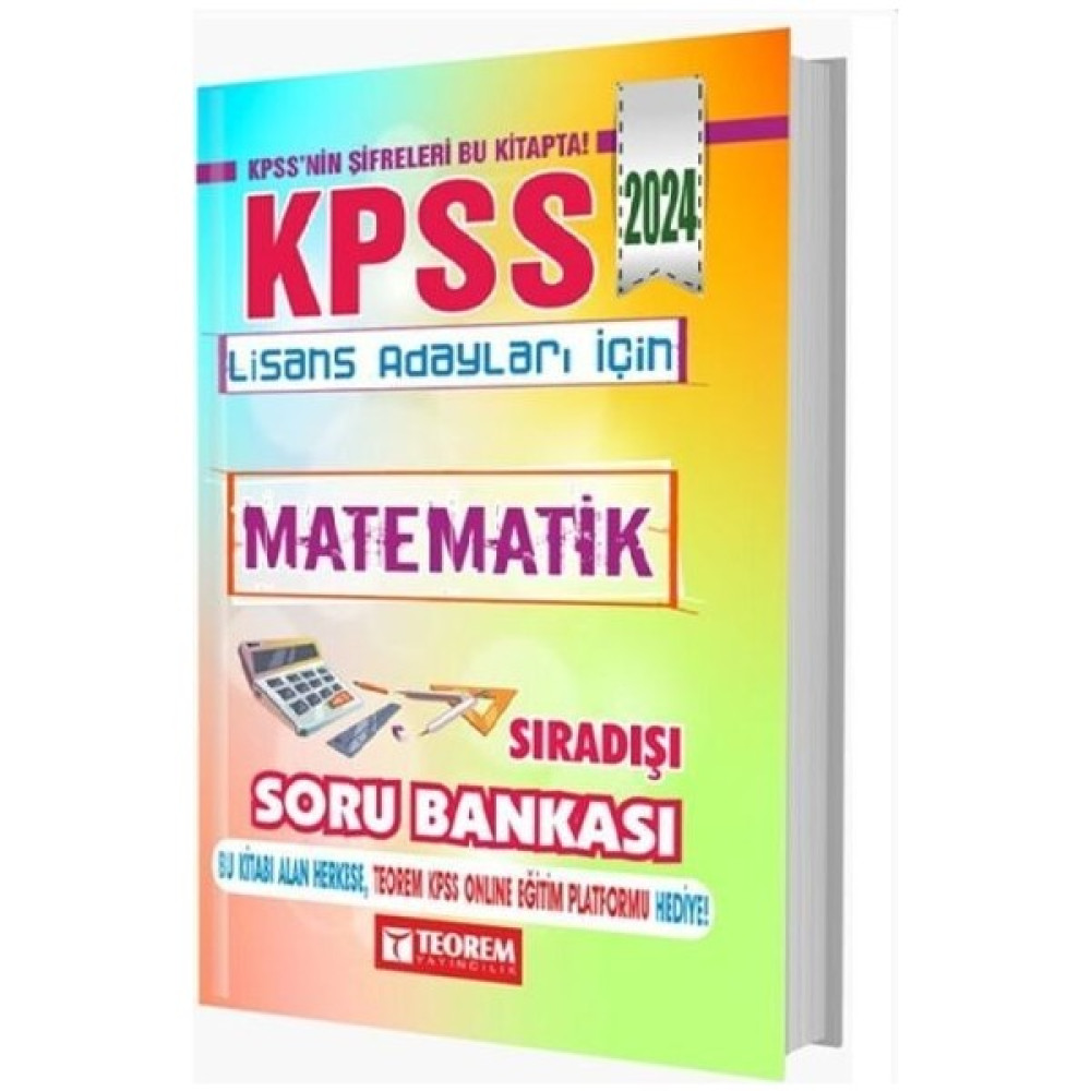 Teorem Yayıncılık Teorem Yayınları 2024 Kpss Matematik Sıradışı Soru Bankası Tüm Dersler Fiyatı