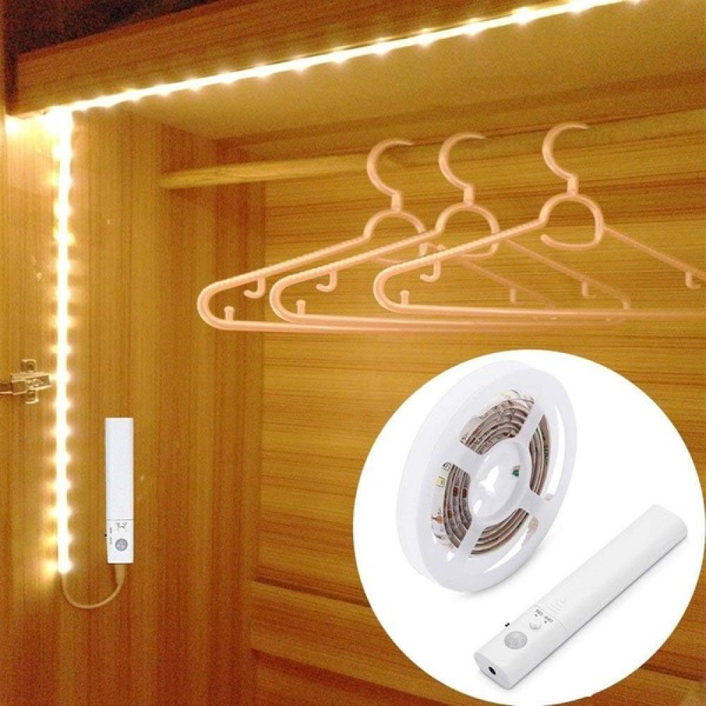Teotake Dolap Işığı, Luxjet® 60LED 2m Gece Işık Şeridi Işık Şeridi, Dolap/gardırop/dolap Merdivenleri/koridor/gardırop Için Hareket Sensörü Lambası... Elektrik ve Aydınlatma Fiyatı