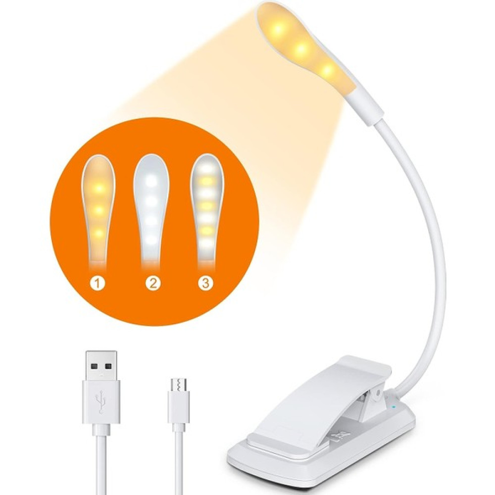 Teotake Okuma Işığı, 9 Aydınlatma Modlu 7 LED USB Şarj Edilebilir Klip Kitap Işığı (3 Renk) (Yurt Dışından) Kafa Feneri Fiyatı