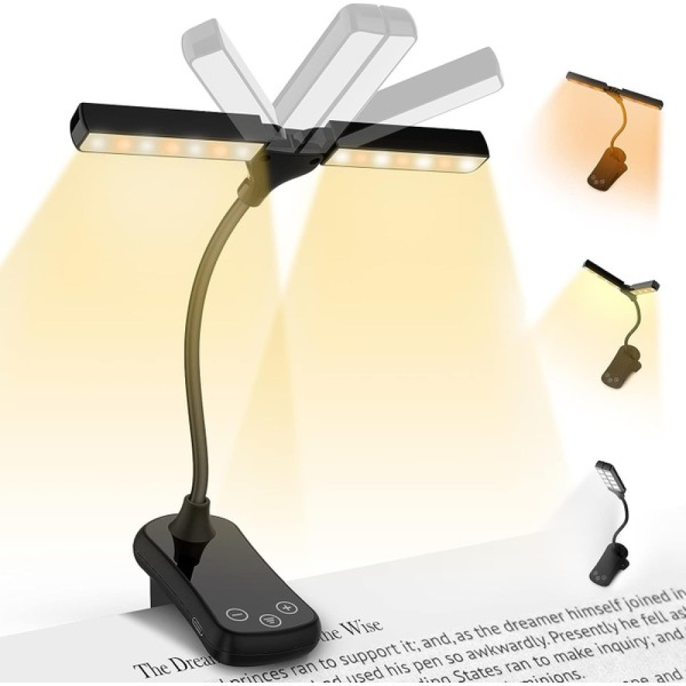 Teotake Okuma Işığı Yatakta Okumak Için Okuma Lambası - Mini Çift Kafa Dokunmatik Okuma Lambası 14 LED Şarjlı (Yurt Dışından) Kafa Feneri Fiyatı