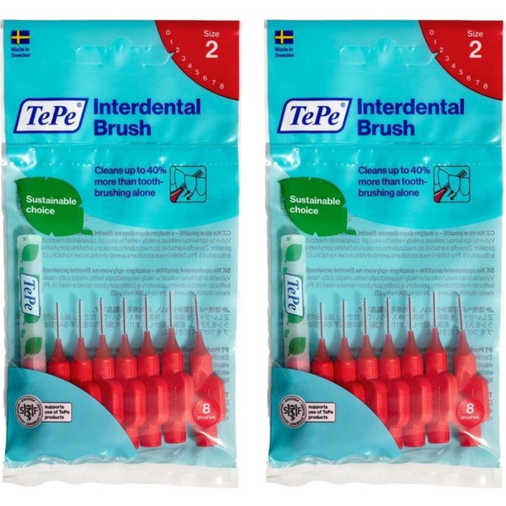 Tepe Interdental Brush Arayüz Fırçası Kırmızı 0.5 mm 8 Li x 2 Adet Diş Fırçaları Fiyatı