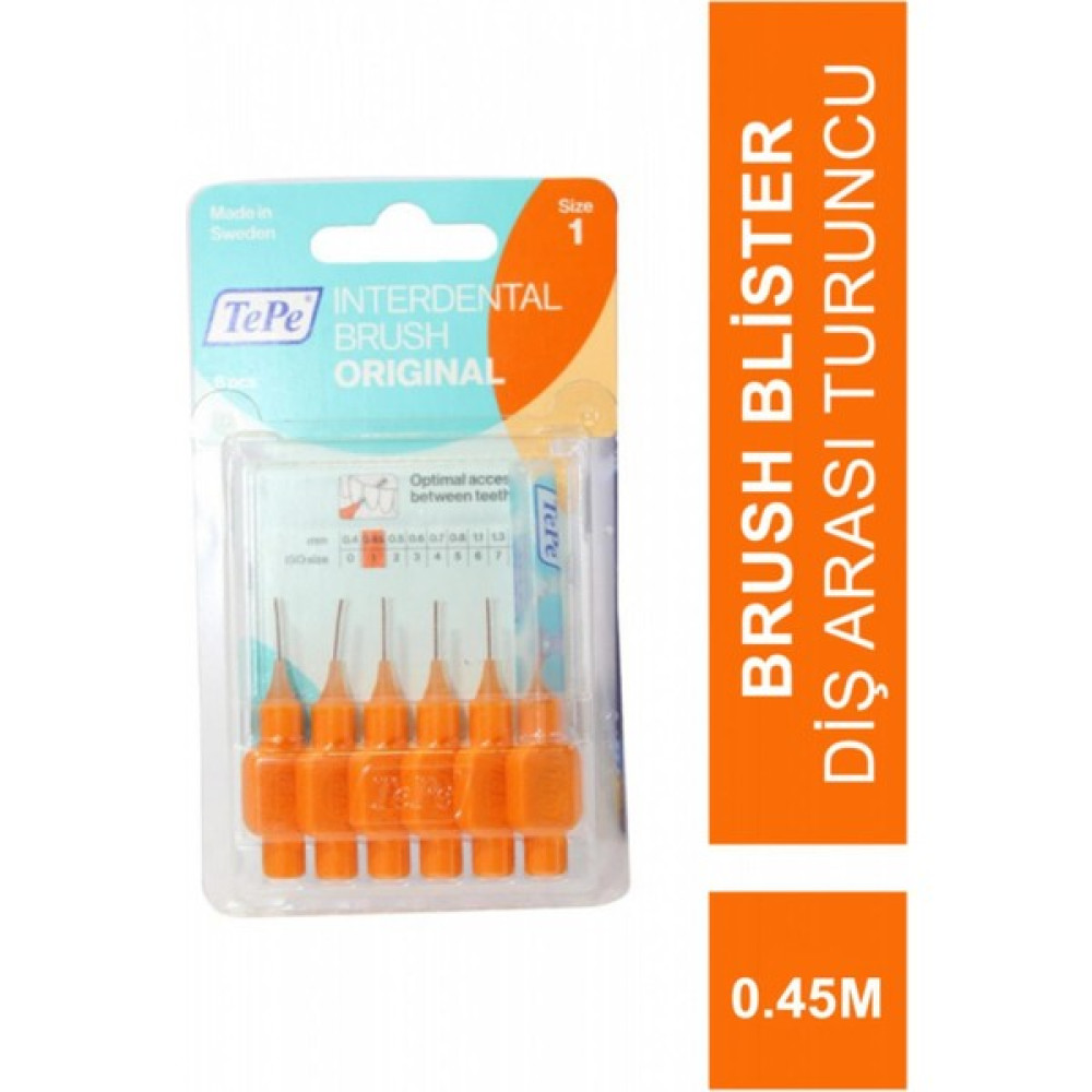 Tepe Interdental Brush Blister Diş Arası Turuncu 0.45MM 6 Lı Diş Fırçaları Fiyatı