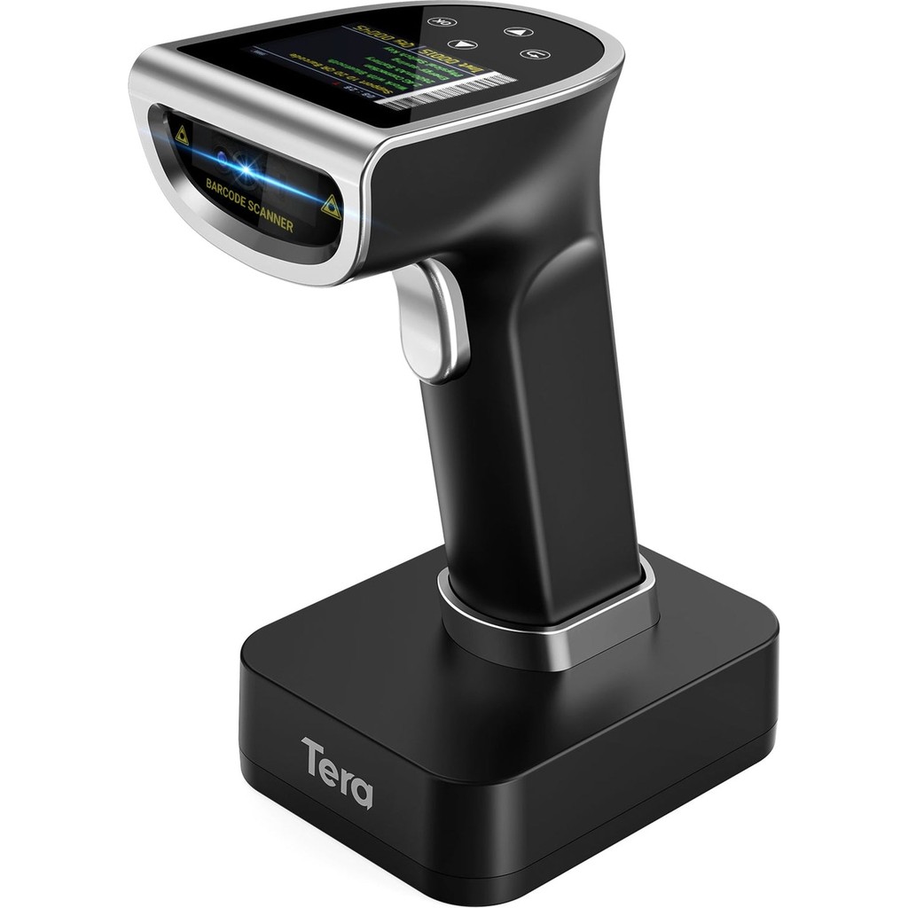 Tera HW0015 Kablosuz 1d 2d Qr Barkod Okuyucu | Ekranlı & Programlanabilir | Bluetooth + 2.4g + USB Bağlantı | Şarj Standlı El Tipi Tarayıcı Barkod Okuyucular Fiyatı