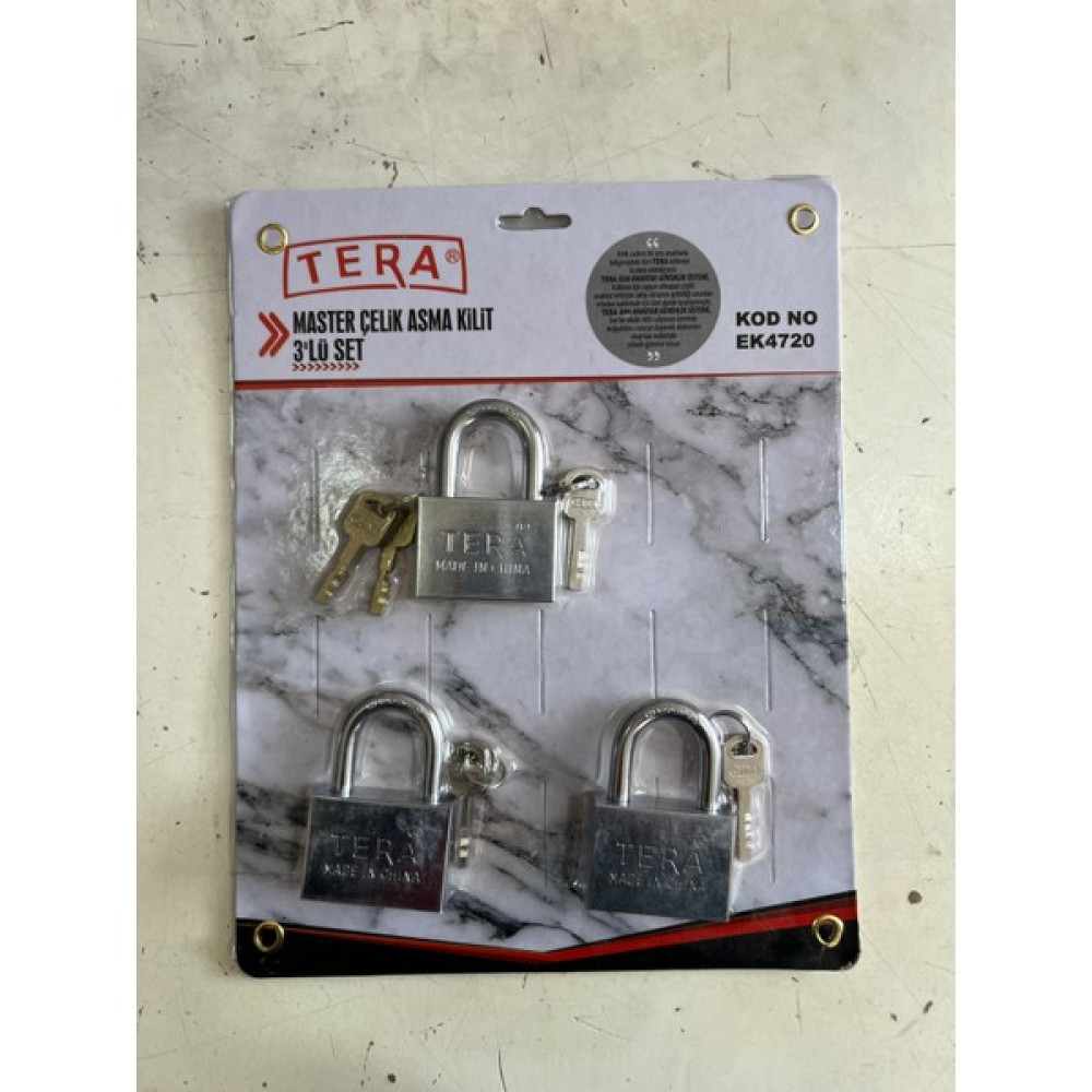 Tera Master Çelik Asma Kilit 3'lü Set Oto Boyaları Fiyatı