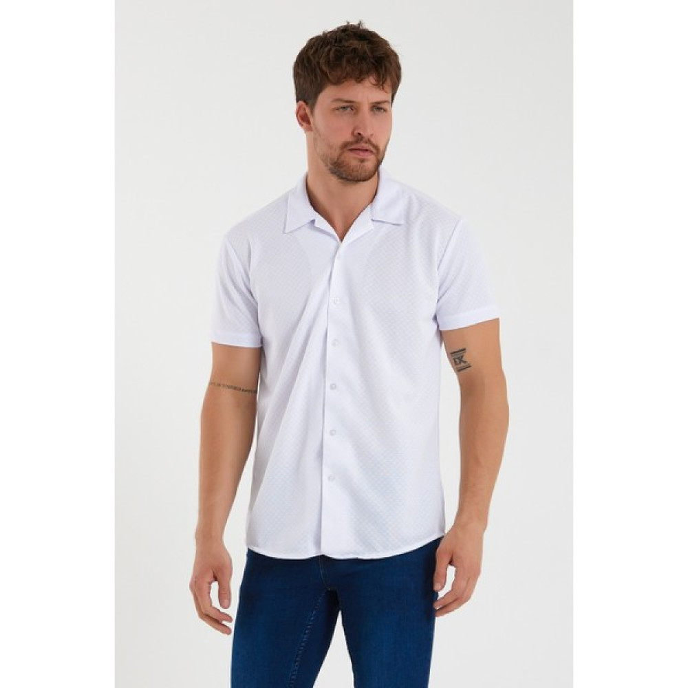 Terapi Men Erkek Kısa Kollu Pamuklu Petek Desenli Slim Fit Apaş Yaka Gömlek 21Y-4300594-04-1 Erkek Gömlek Fiyatı
