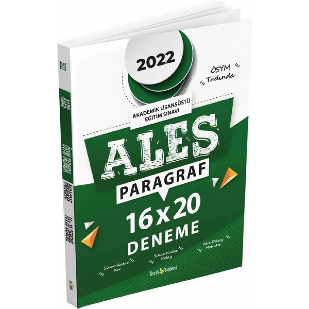Tercih Akademi 2022 ALES Paragraf Sözel Yetenek 16 x 20 Deneme ALES Fiyatı