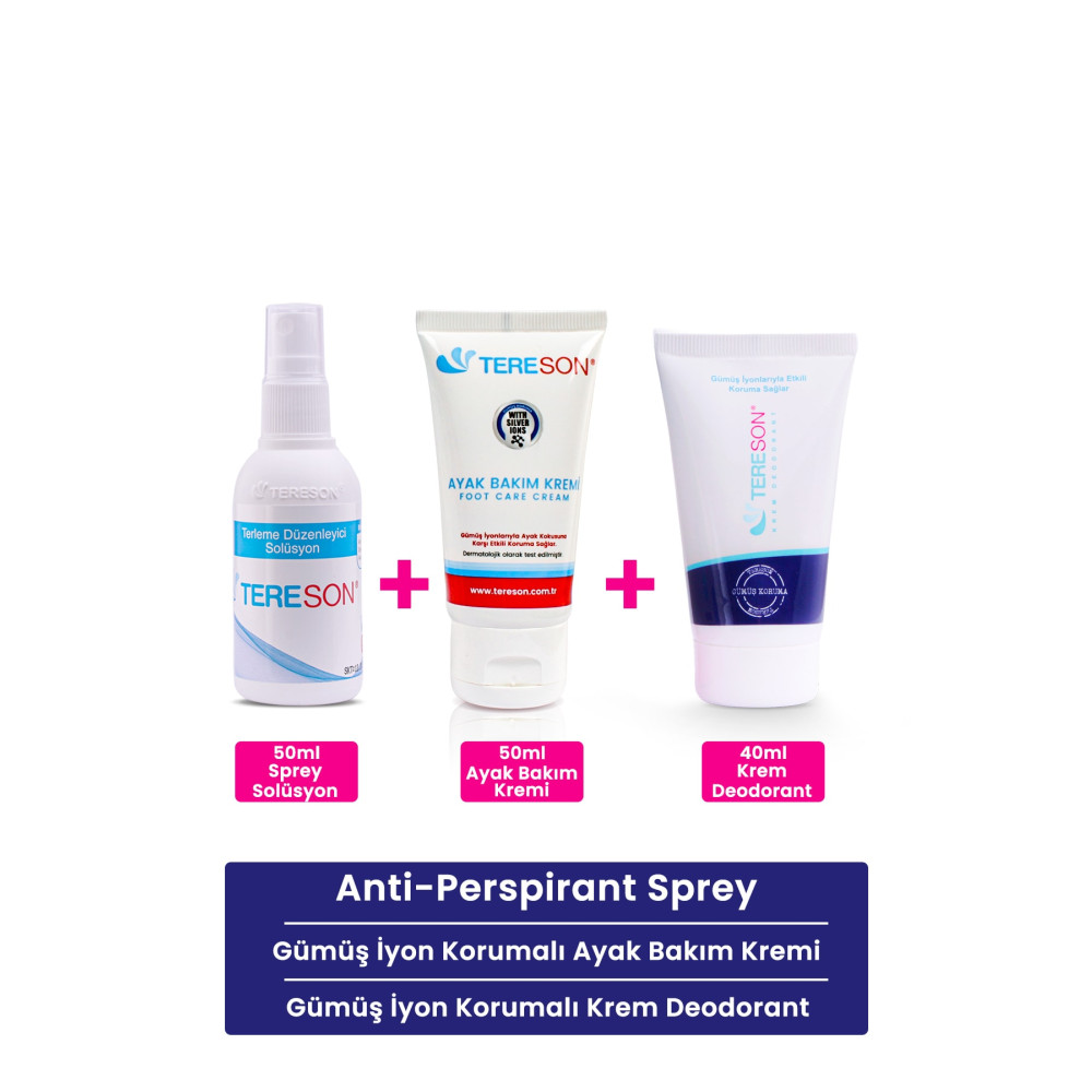 Tereson Terleme Önleyici Sprey 50 ml +gümüş Iyon Korumalı Krem Deodorant + Koku Karşıtı Ayak Bakım Deodorantlar Fiyatı