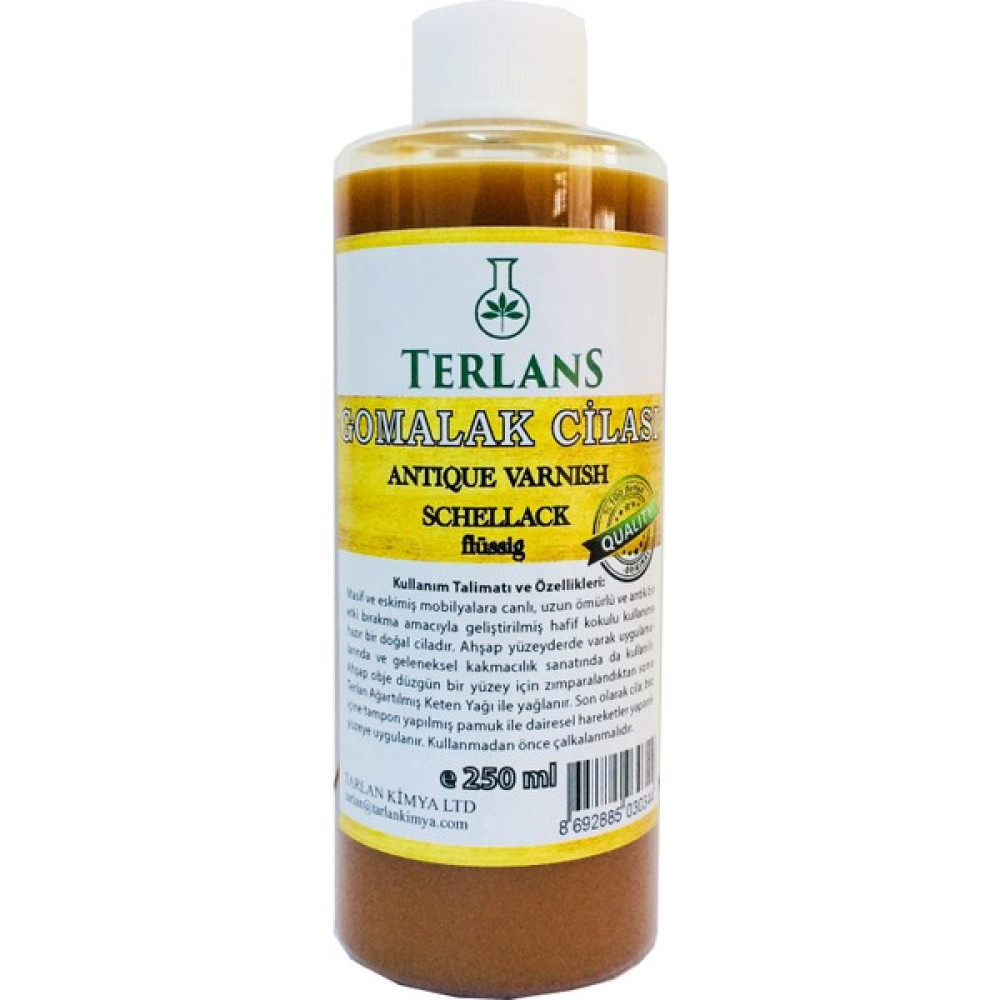 Terlans Doğal Ahşap Cilası Gomalak 250 ml Antik Vernik Sanatsal Malzemeler Fiyatı