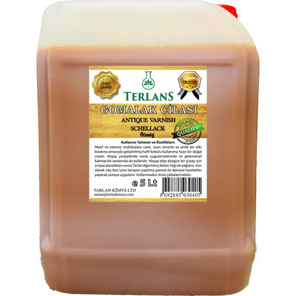Terlans Doğal Ahşap Cilası Gomalak 5 Lt Antik Vernik Shellac + Sürme Topu Boyalar & Boyacı Aletleri Fiyatı