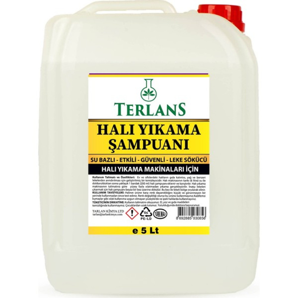 Terlans Halı Yıkama Şampuanı 5 Lt Makine İçin -  Su Bazlı pH Ayarlı Asit İçermeyen Şampuan Halı Şampuanı Fiyatı