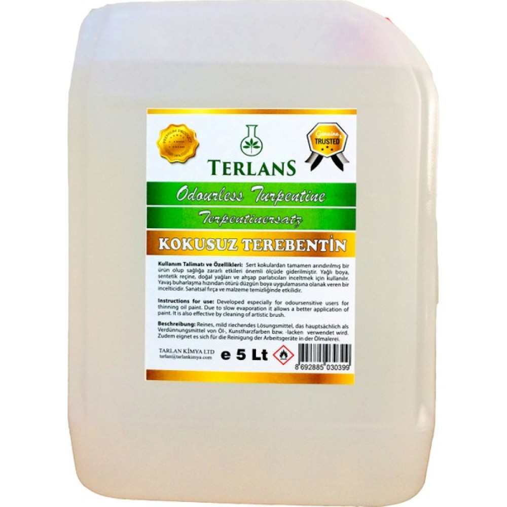 Terlans Kokusuz Terebentin 5 Litre Tamamen Kokusuz Sanatsal Malzemeler Fiyatı
