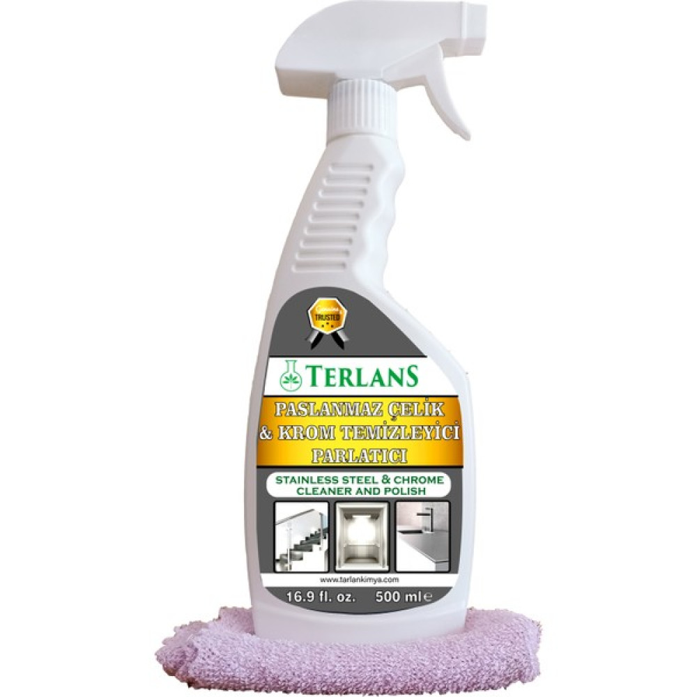 Terlans Parfümlü Asansör Temizleyici Paslanmaz Çelik ve Krom Parlatıcı 500 ml + Mikrofiber Bez Parlatıcı ve Temizleyiciler Fiyatı