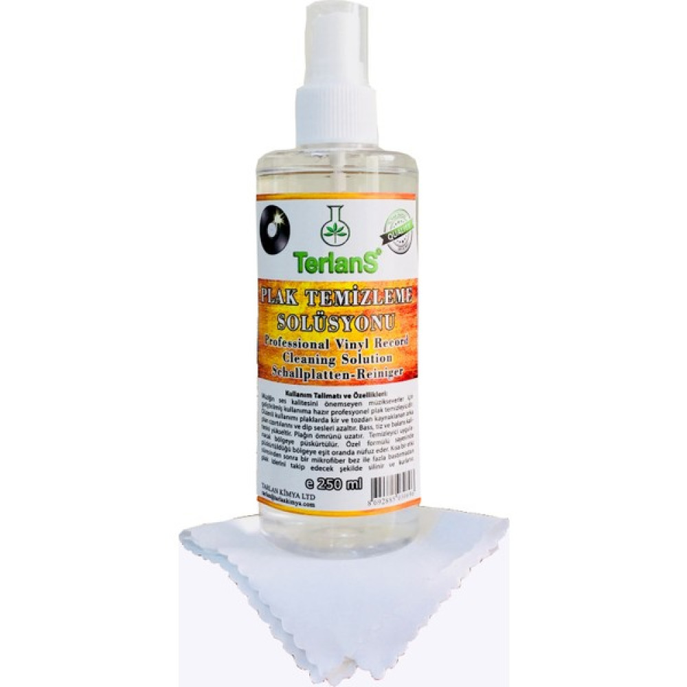 Terlans Profesyonel Retro Plak (Pikap & Gramofon) Temizleme Seti - Solüsyon 250 Ml & Hassas Yüzey Temizleme Bezi Stüdyo ve Sahne Ekipmanları Fiyatı