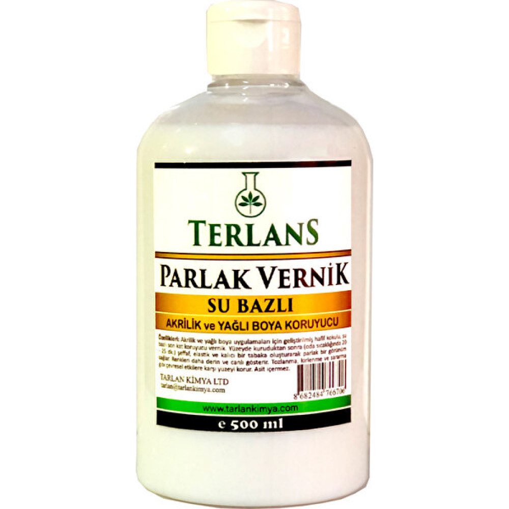 Terlans Su Bazlı Parlak Vernik Akrilik ve Yağlı Boya Koruyucu 500 ml Sanatsal Malzemeler Fiyatı