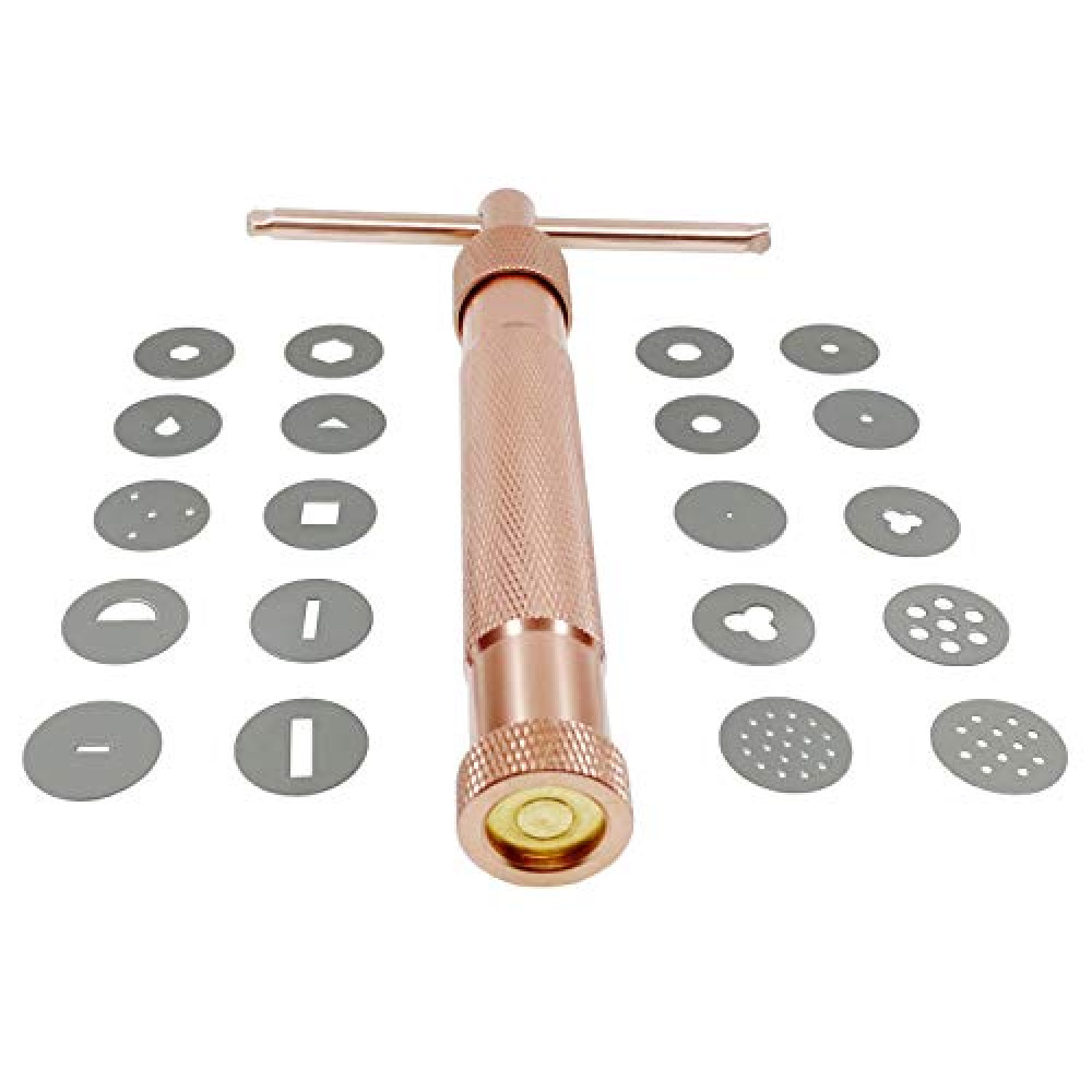 TERMATH Clay Extruders Fondant Extruder with 20 Discs, Sugar Paste Cake Decor Tool Set