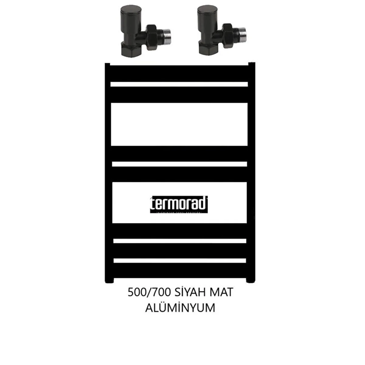 Termorad Mat Siyah Alüminyum Havlupan 50*70 Cm Termorad Petsa Slim +2 Adet Radyatör Havlupan Vanası Siyah Mat 1/2' Isıtma & Soğutma Fiyatı