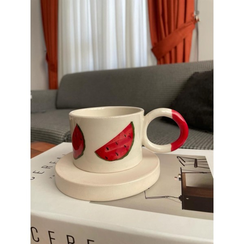 Terraco El Yapımı Seramik Karpuz Kupa - Beyaz - 200 ml Oto Boyaları Fiyatı