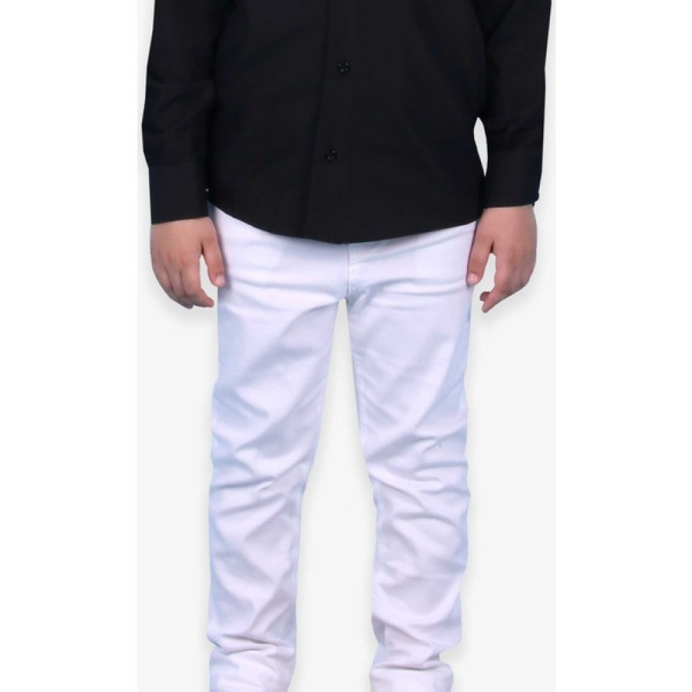 Terry Erkek Çocuk Gabardin Pantolon Beyaz (5-12 Yaş) Erkek Çocuk Pantolon Fiyatı