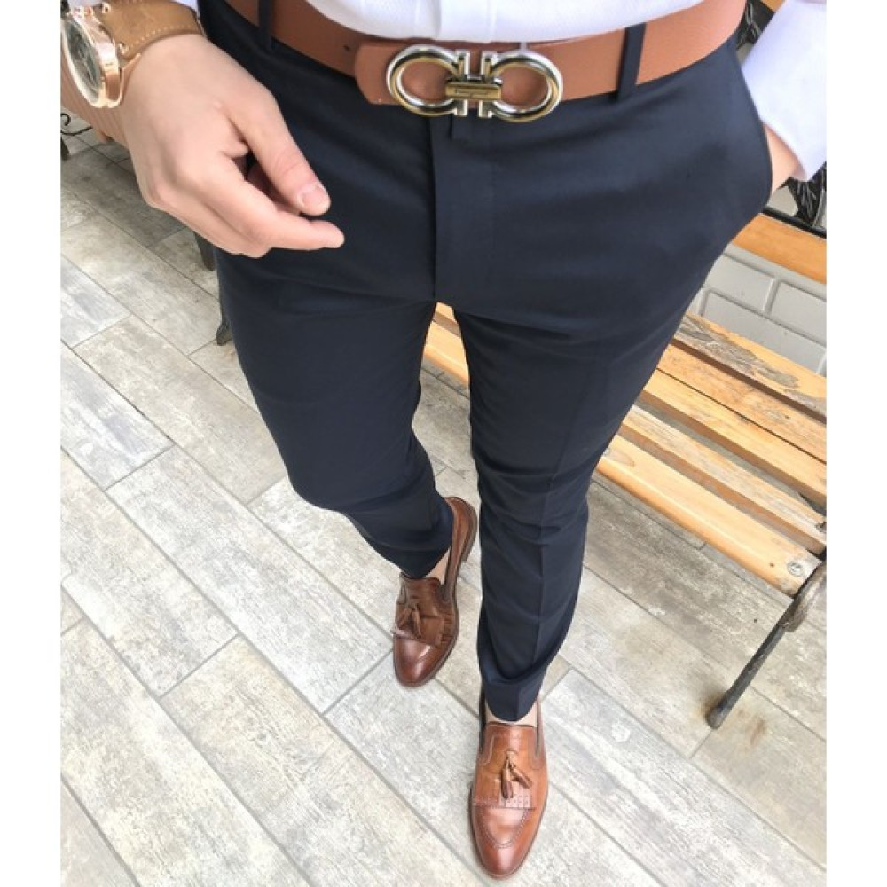 Terzi Adem İtalyan Kesim Slim Fit Lacivert Kumaş Pantolon T3486 Erkek Pantolon Fiyatı