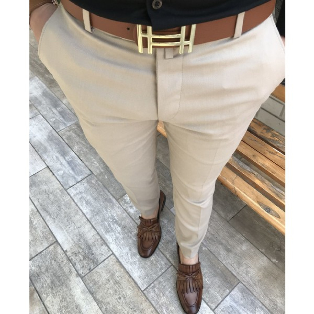 Terzi Adem İtalyan Kesim Slim Fit Mevsimlik Bej Kumaş Pantolon T3480 Erkek Pantolon Fiyatı