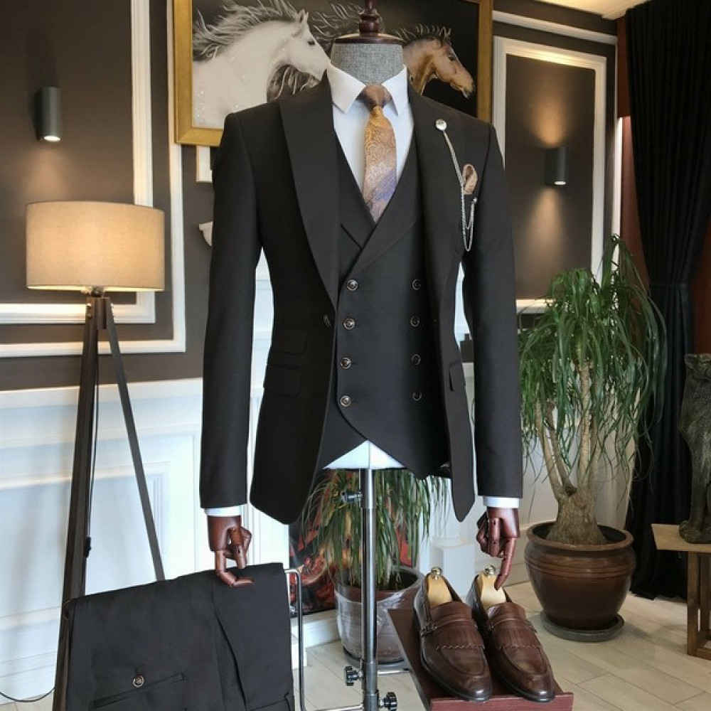 Terzi Adem Italyan Stil Slim Fit Erkek Ceket Yelek Pantolon Takım Elbise Kahverengi T6640 Erkek Takım Elbise Fiyatı