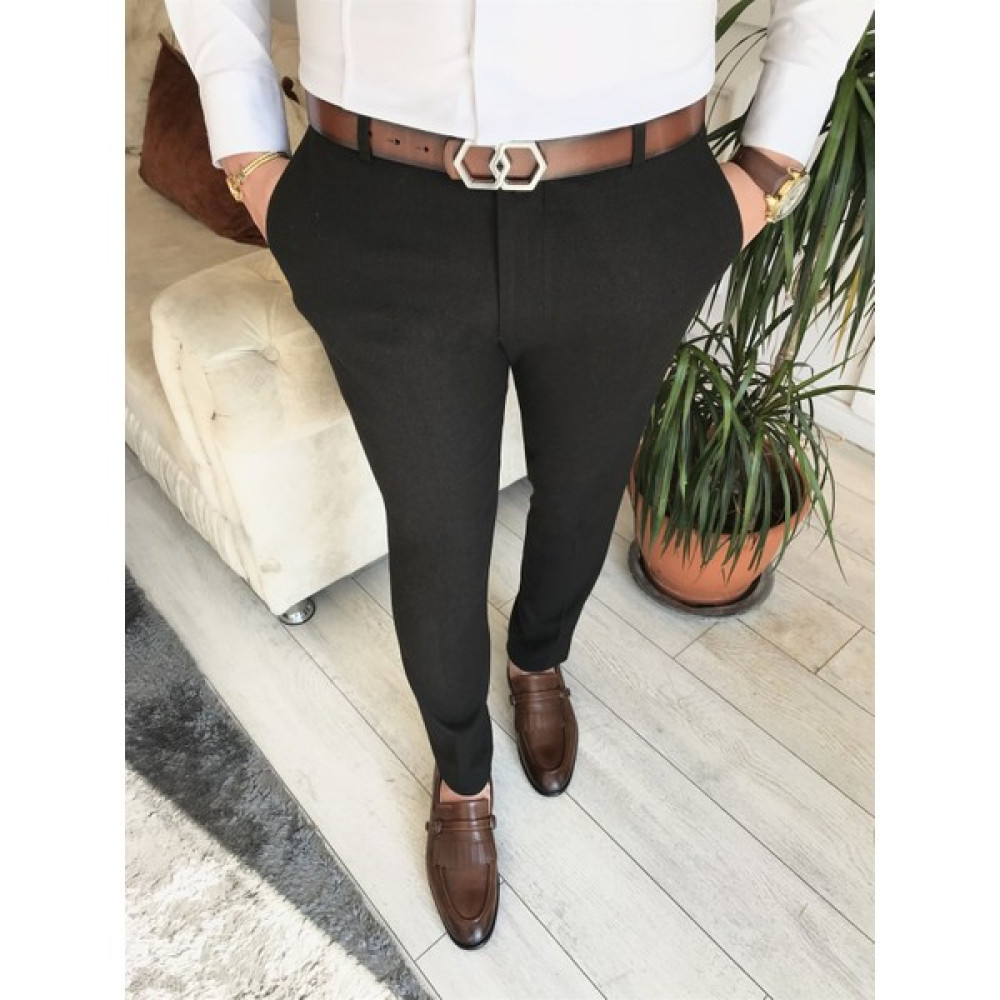 Terzi Adem Italyan Stil Slim Fit Erkek Kumaş Pantolon Kahverengi T6693 Erkek Pantolon Fiyatı
