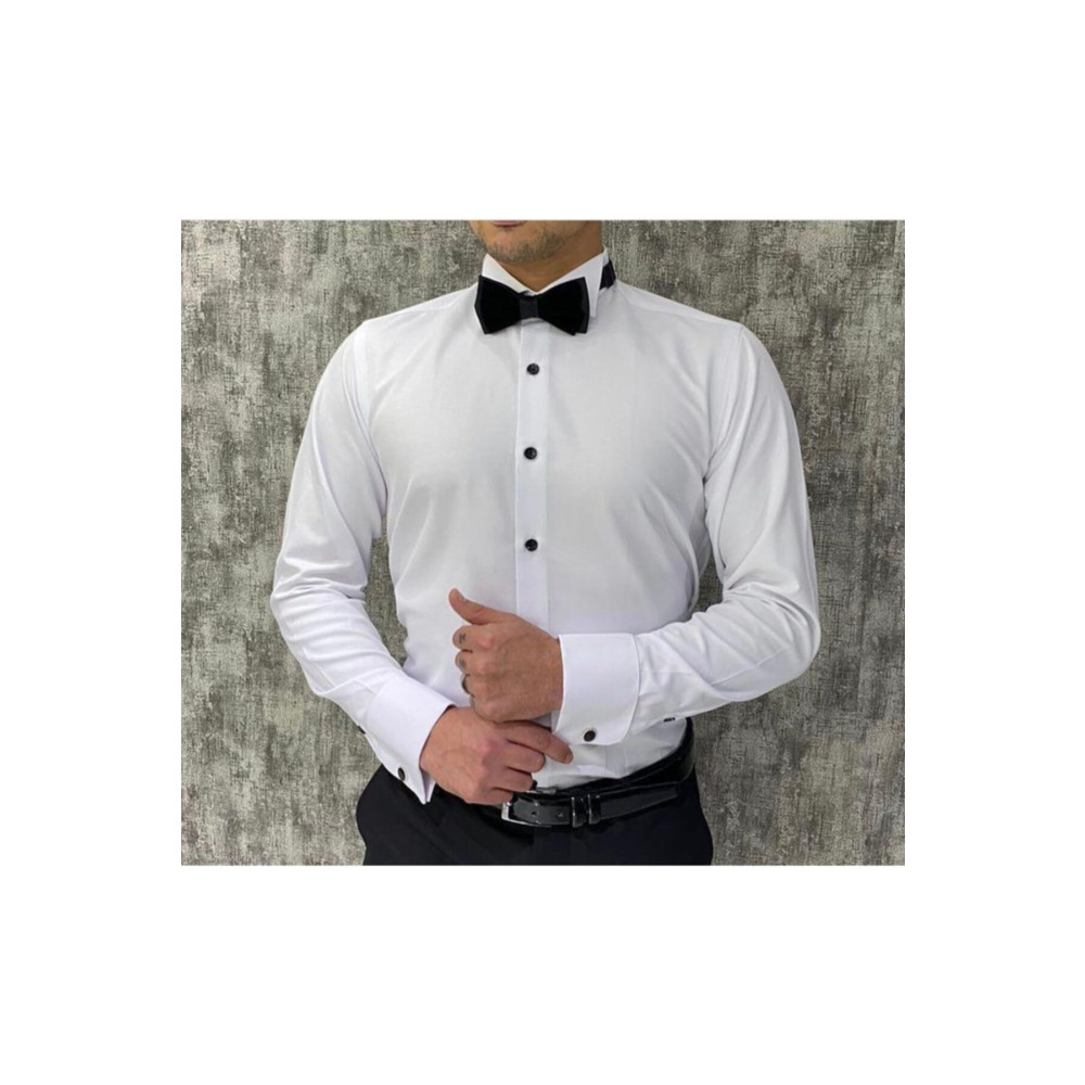 Terziayhan Damatlık Gömlek Slim Fit Beyaz Ata Yaka Gömlek Kol Düğme Hediyeli 2XL Beden Kadın Gömlek Fiyatı