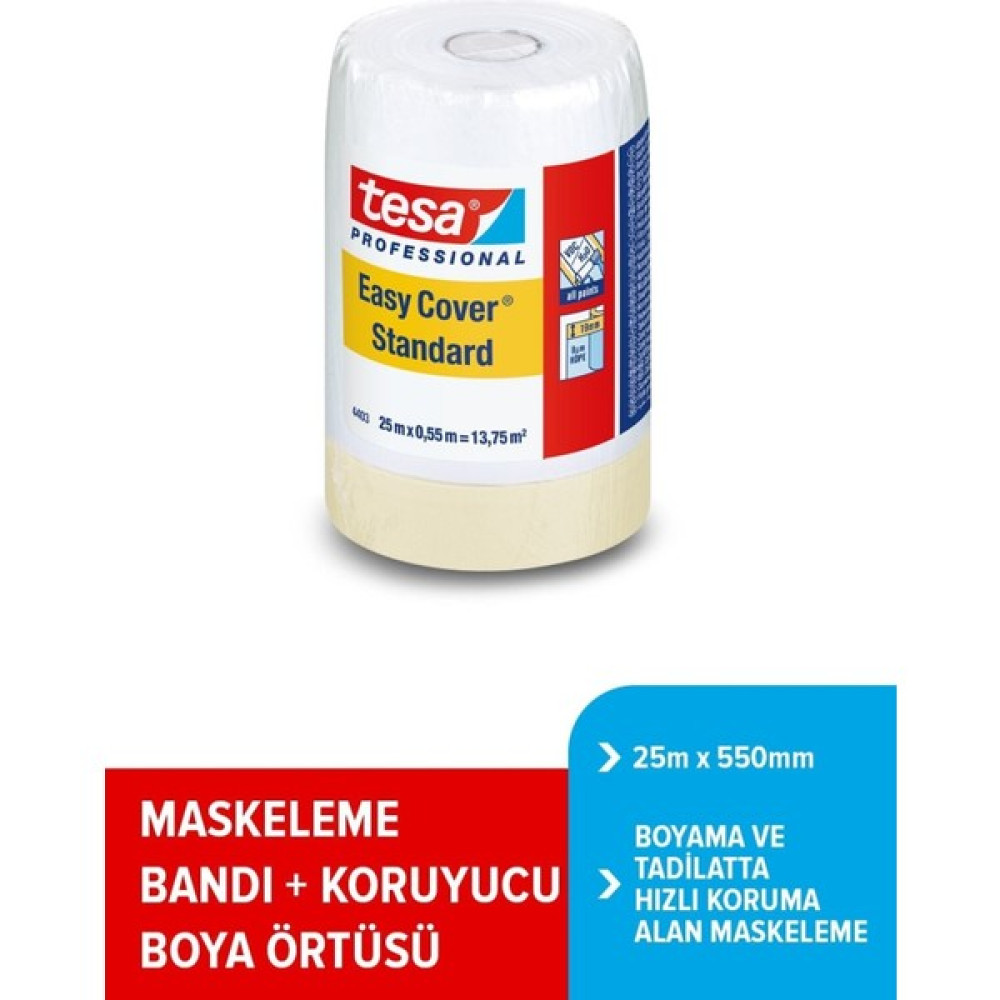 Tesa Bantlı Pratik Örtü, 25M:550MM Boya Malzemeleri Fiyatı