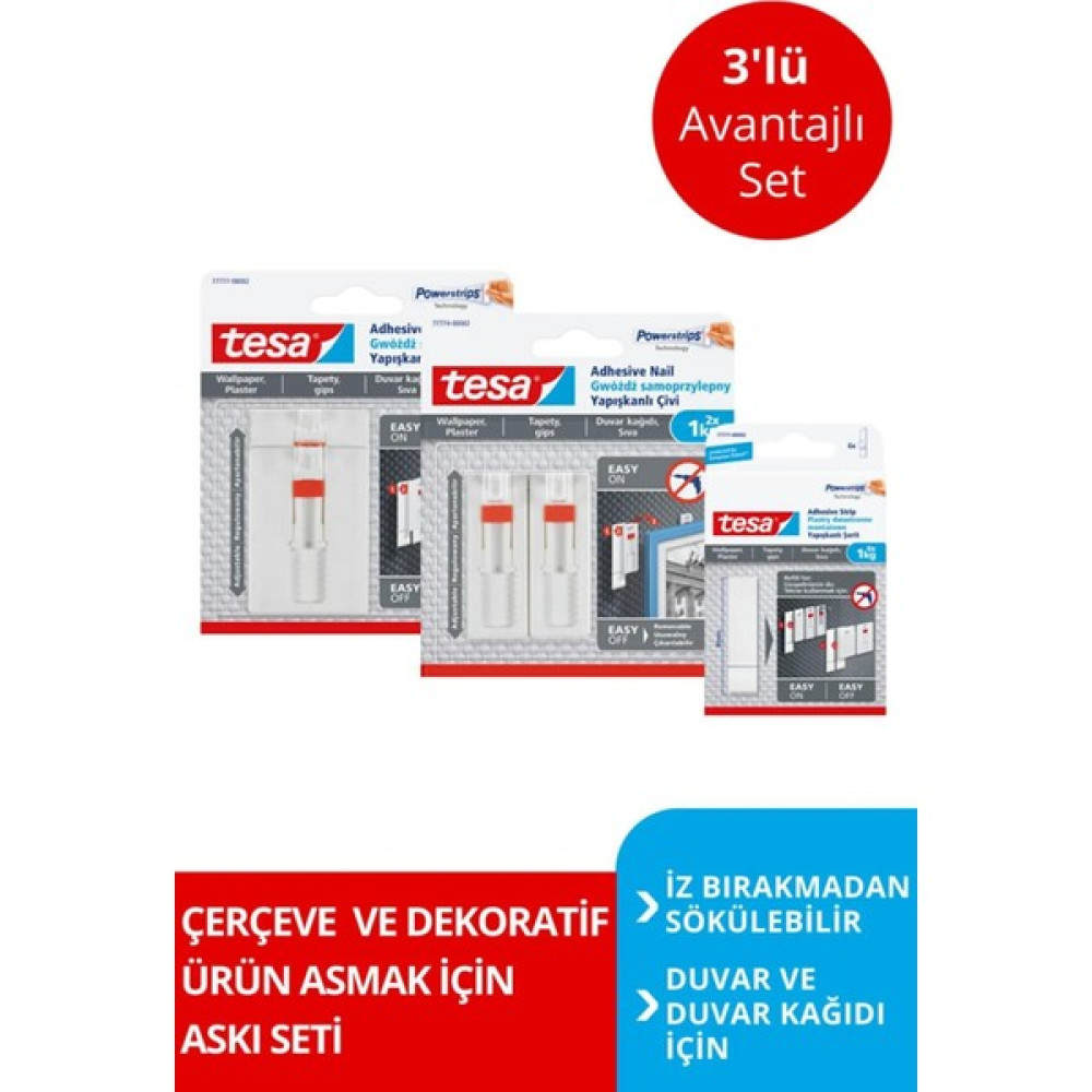 Tesa İz Bırakmadan Sökülebilir Yapışkanlı Askı - Çivi, Duvar - Avantajlı Paket Oto Boyaları Fiyatı