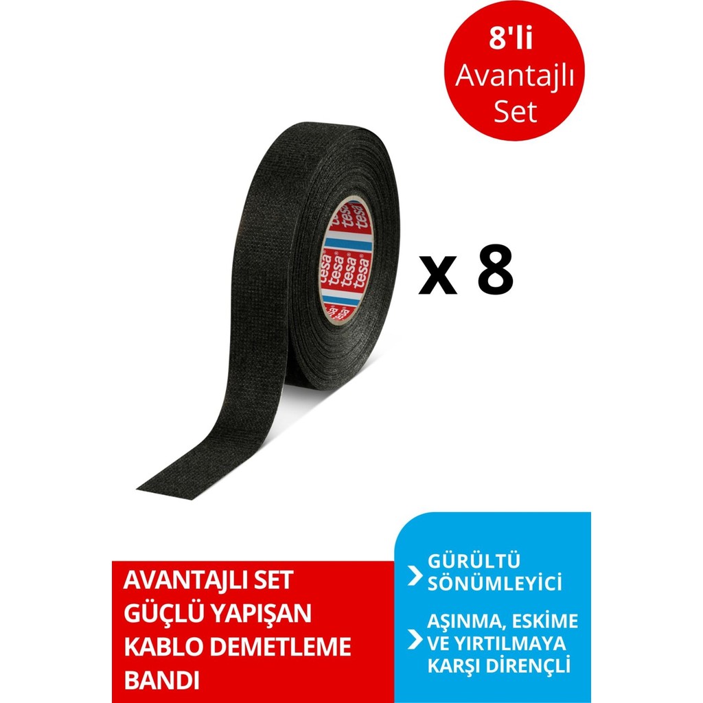 Tesa Pet Tüylü Bez Demetleme Bandı, 15:19MM X8 Adet - Kırmızı Kiraz - 19 mm SSD / Solid State Drive Fiyatı