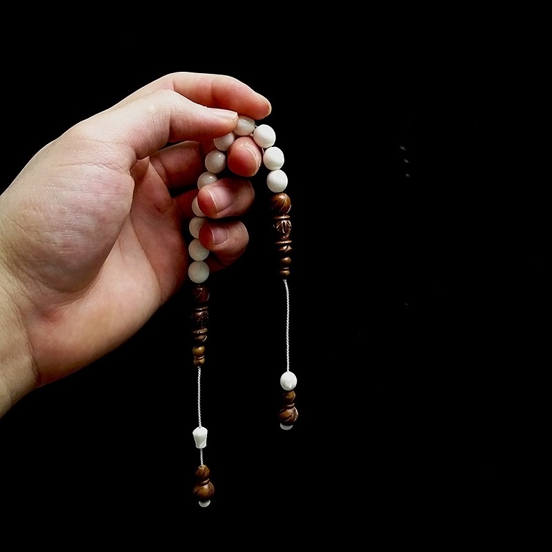 Tesbih Rüyası Oyma Kuka Imame Tasarımlı Deve Kemiği Zaza Tesbih - Beyaz Diğer Fiyatı
