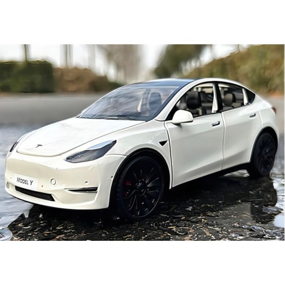 Tesla Model Y 1:24 Birebir Işıklı Maket Sarj Istasyonlu - Beyaz Oyuncak Araç Fiyatı