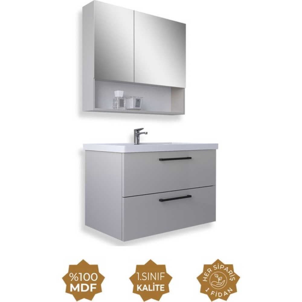 Teta Home Batum 80 cm Krem Mdf Banyo Dolabı Seti Banyo Dolabı / Mobilyası Fiyatı