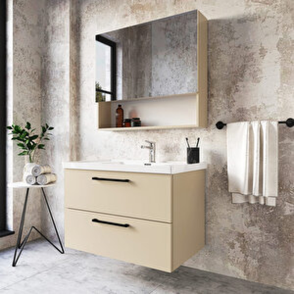 Teta Home Batum 80 Cm Mdf Banyo Dolabı Seti Bej Banyo Dolabı / Mobilyası Fiyatı