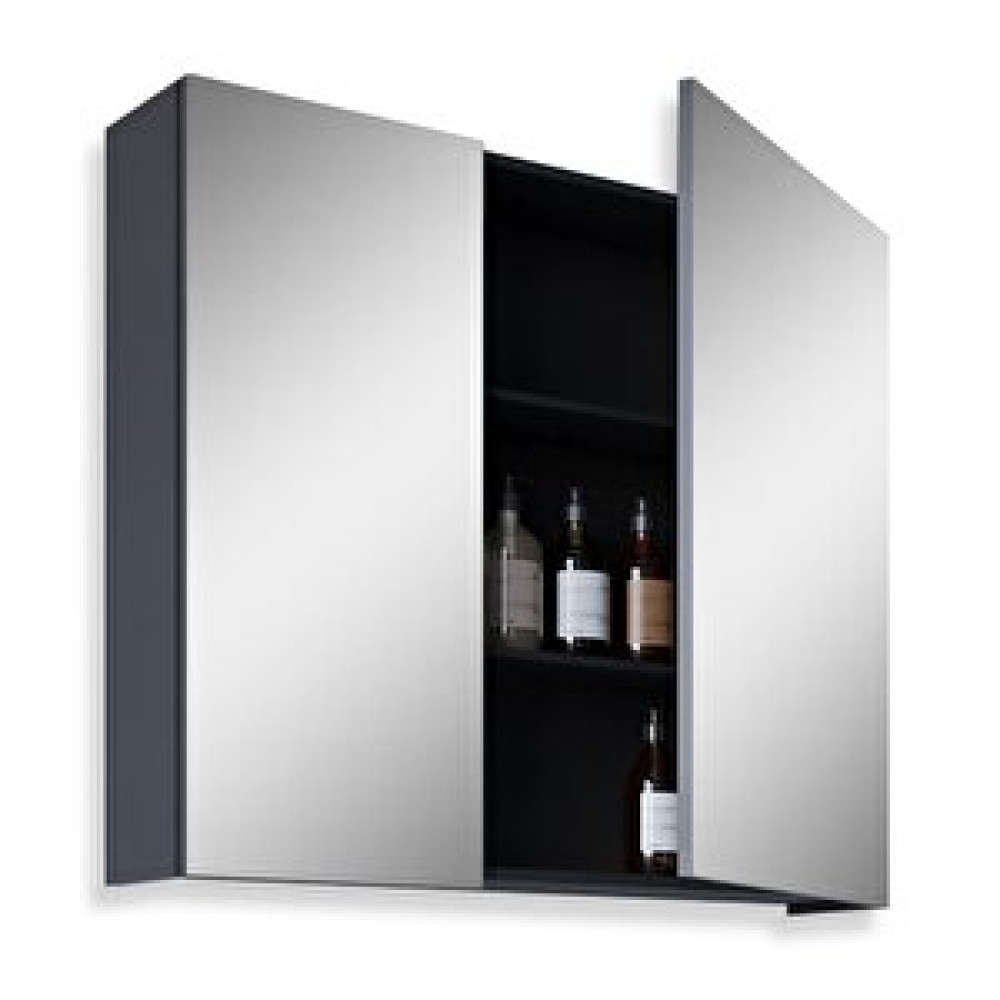 Teta Home Kahire 80cm Mdf Banyo Aynalı Üst Dolap Antrasit Banyo Dolabı / Mobilyası Fiyatı