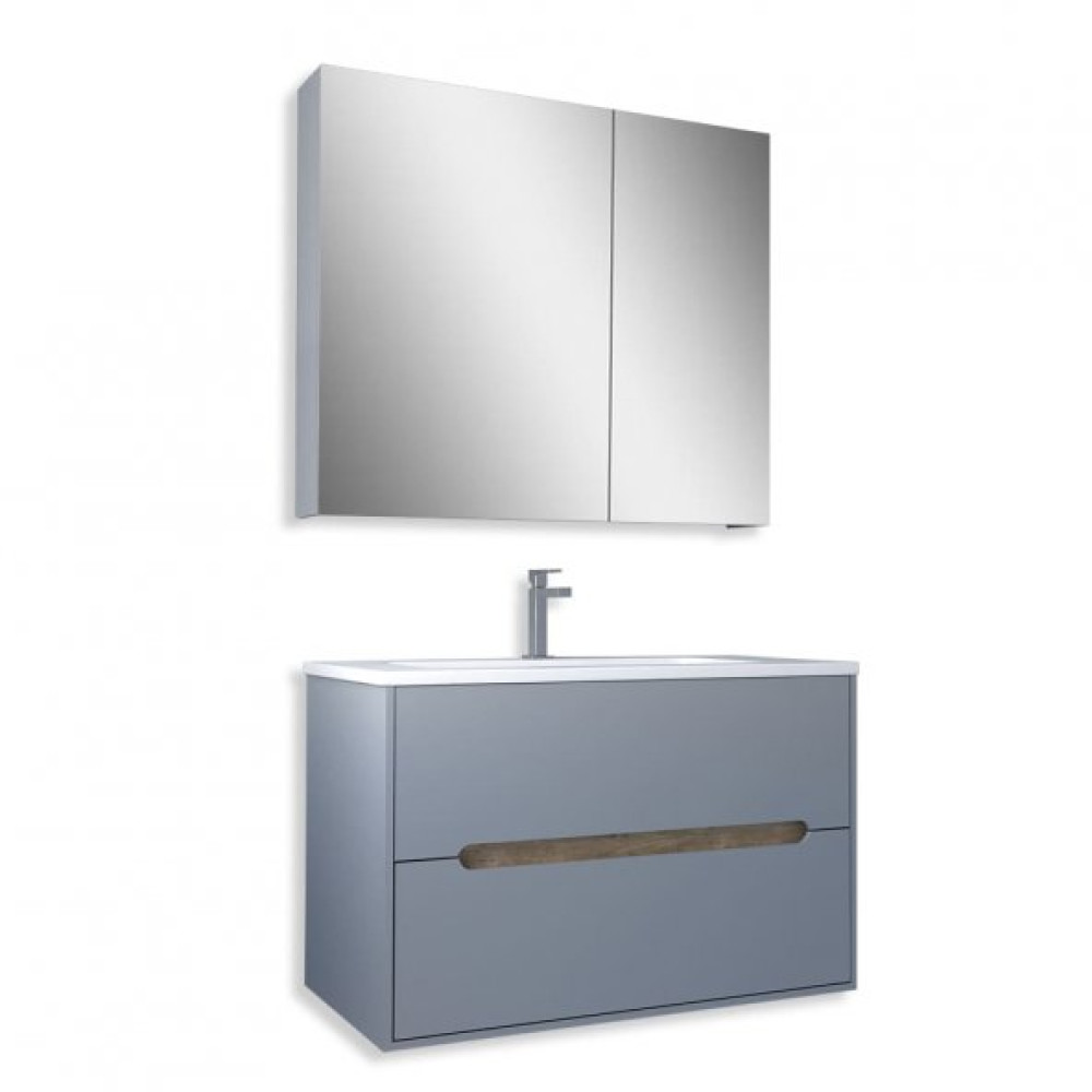 Teta Home Madrid 80 Cm Mdf Banyo Dolabi Seti Sis Gri-Atlantik Cam Banyo Dolabı / Mobilyası Fiyatı
