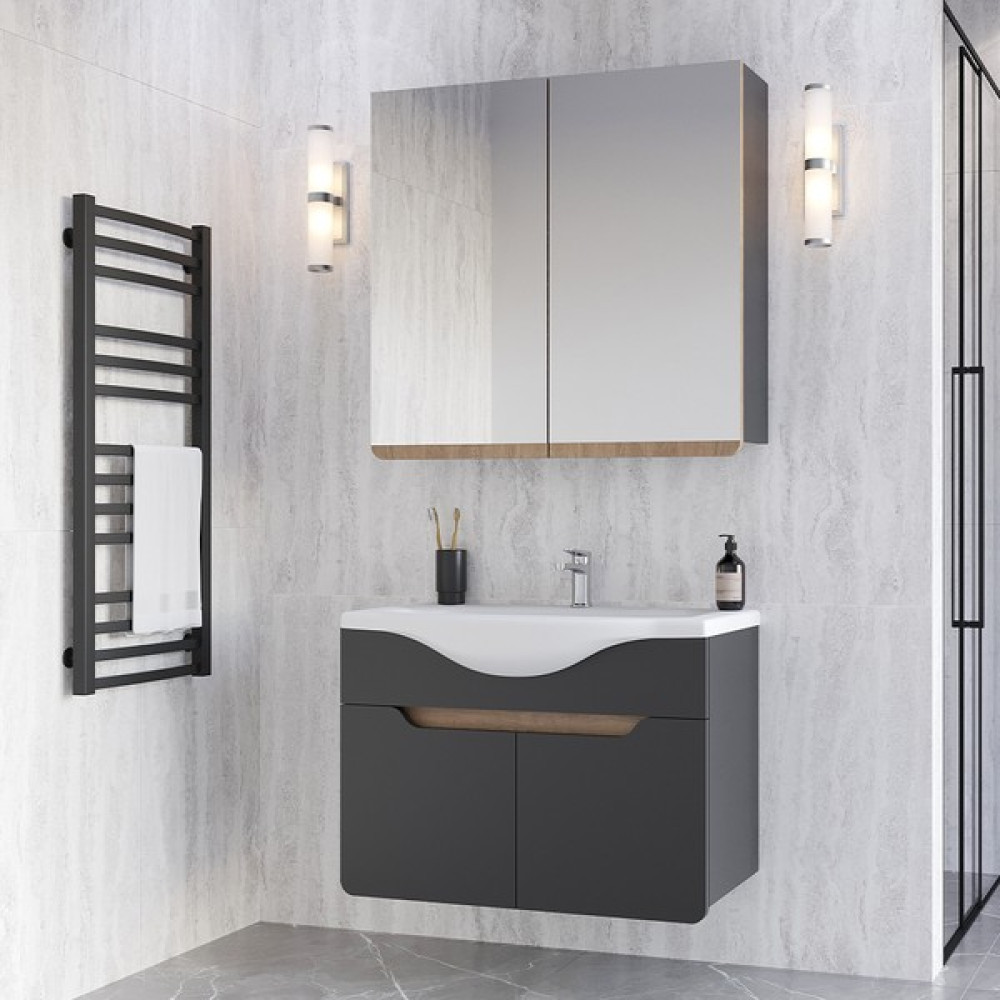Teta Home Meksika 55CM Mdf Banyo Dolabı Seti - Antrasit Banyo Dolabı / Mobilyası Fiyatı