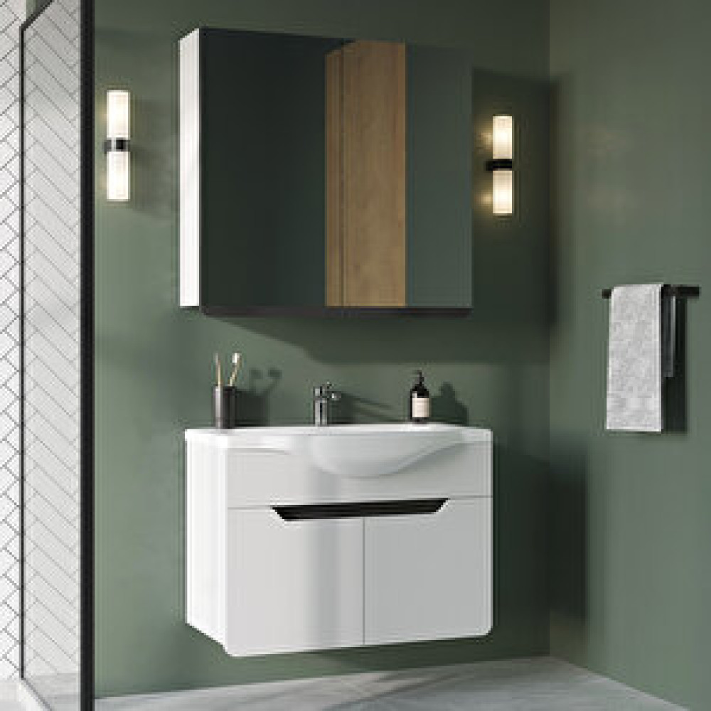 Teta Home Meksika 65cm Mdf Banyo Dolabı Seti Beyaz - Antrasit Banyo Dolabı / Mobilyası Fiyatı