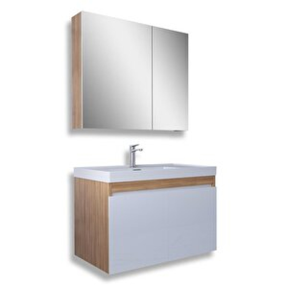 Teta Home Tokyo 65 Cm Mdf Banyo Dolabı Seti Teak-Beyaz Banyo Dolabı / Mobilyası Fiyatı