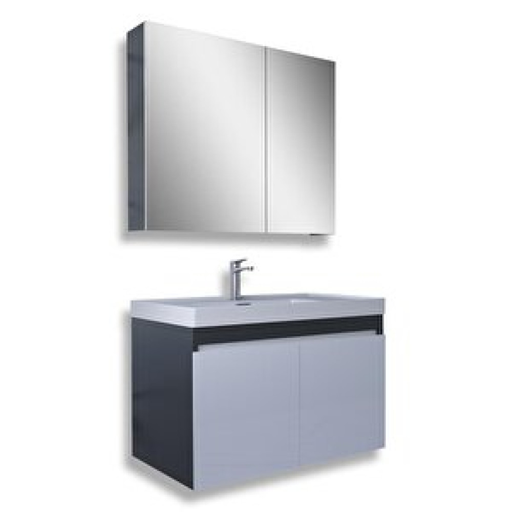Teta Home Tokyo 80 Cm Mdf Banyo Dolabı Seti Antrasit Beyaz Banyo Dolabı / Mobilyası Fiyatı