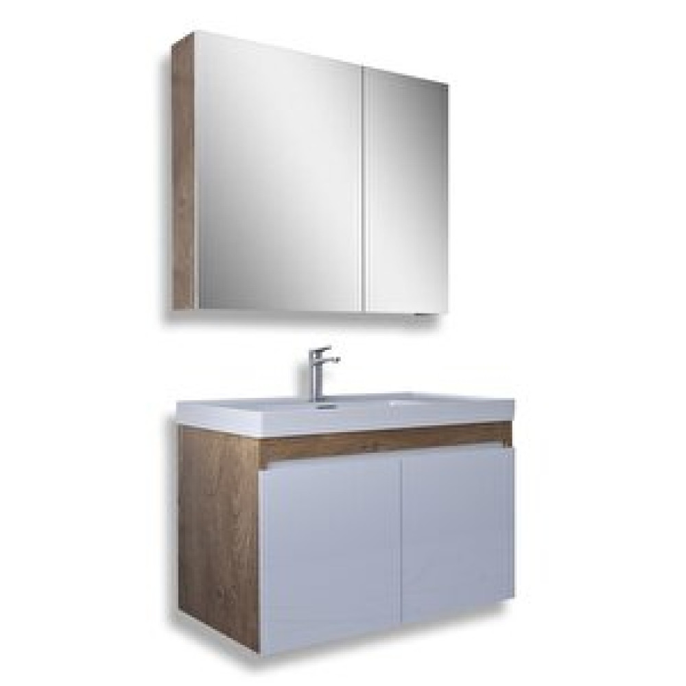 Teta Home Tokyo 80 Cm Mdf Banyo Dolabı Seti Kafkas Meşe - Beyaz Banyo Dolabı / Mobilyası Fiyatı