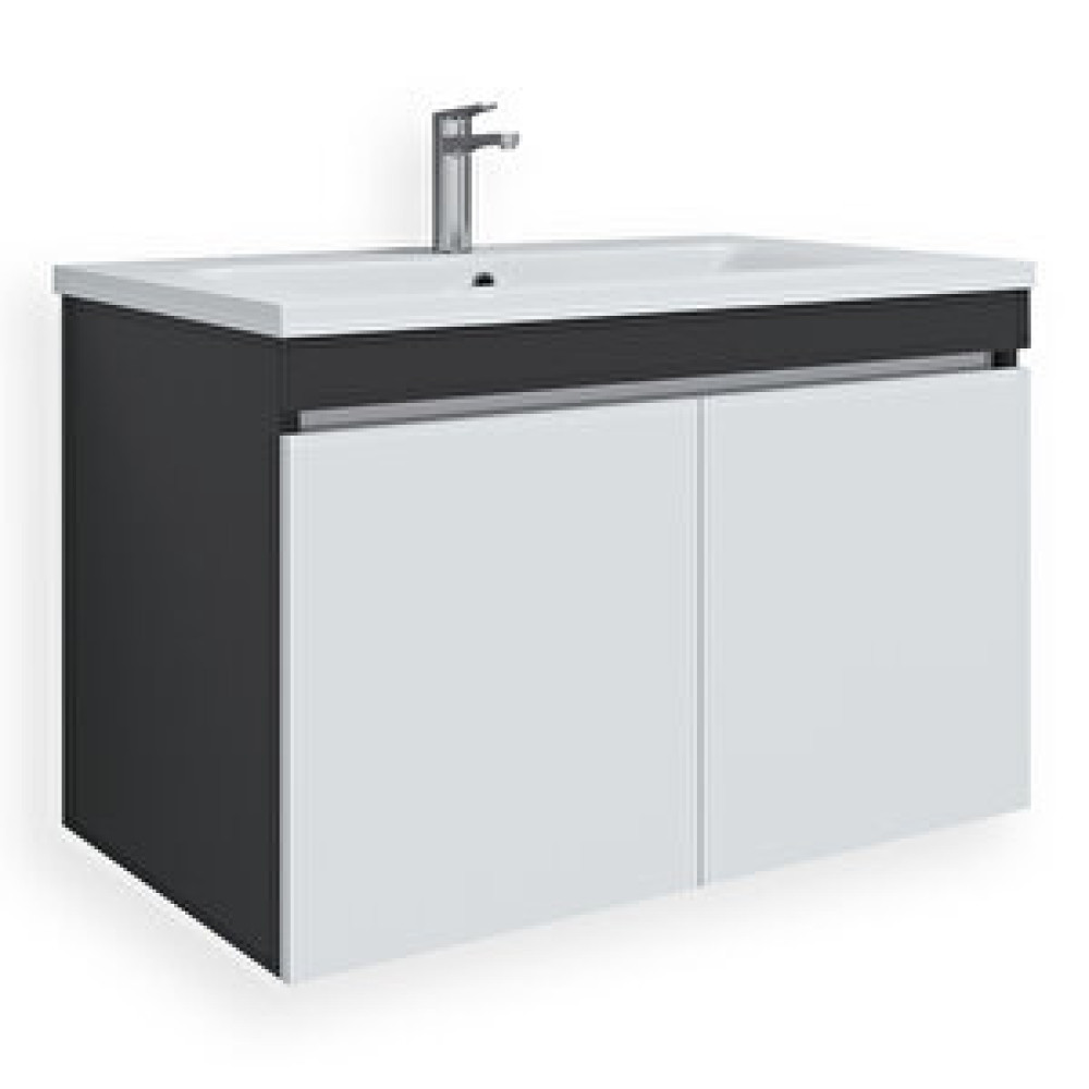 Teta Home Tokyo 80 Cm Mdf Banyo Lavabolu Alt Dolap Antrasit Beyaz Banyo Dolabı / Mobilyası Fiyatı