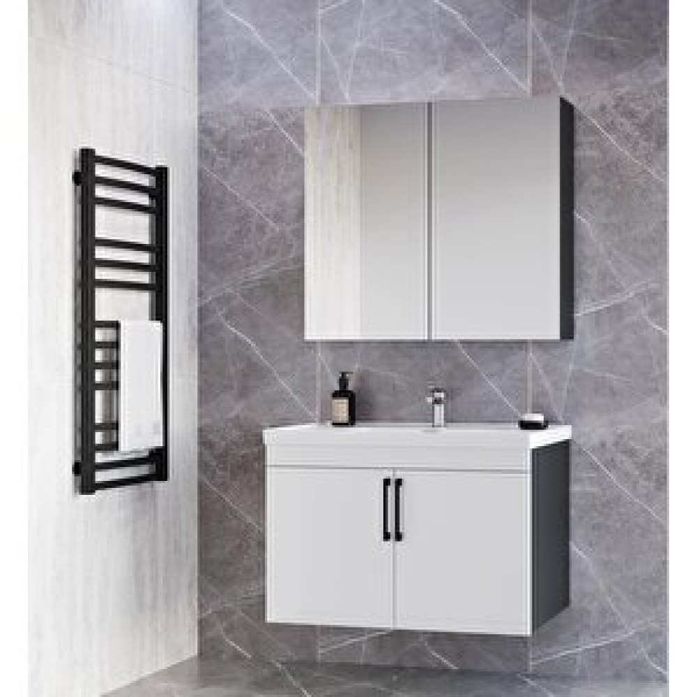 Teta Home Yalova 65cm Antrasit-parlak Akrilik Beyaz Mdf Banyo Dolabı Seti Antrasit Beyaz Banyo Dolabı / Mobilyası Fiyatı