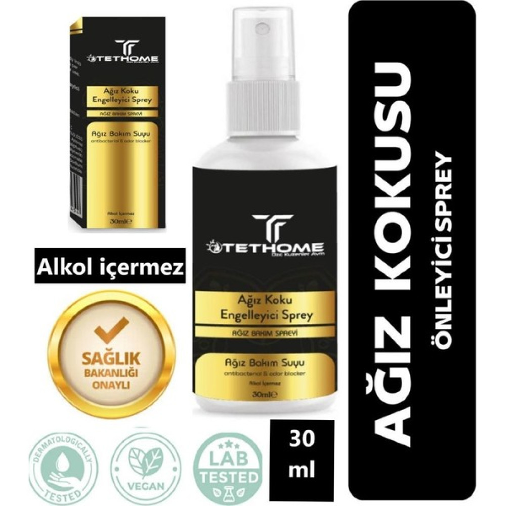 TETHome Ağız Kokusu Önleyici Sprey Alkolsüz Ağız Bakım Suyu Formül 30ML Ağız Gargara ve Spreyi Fiyatı