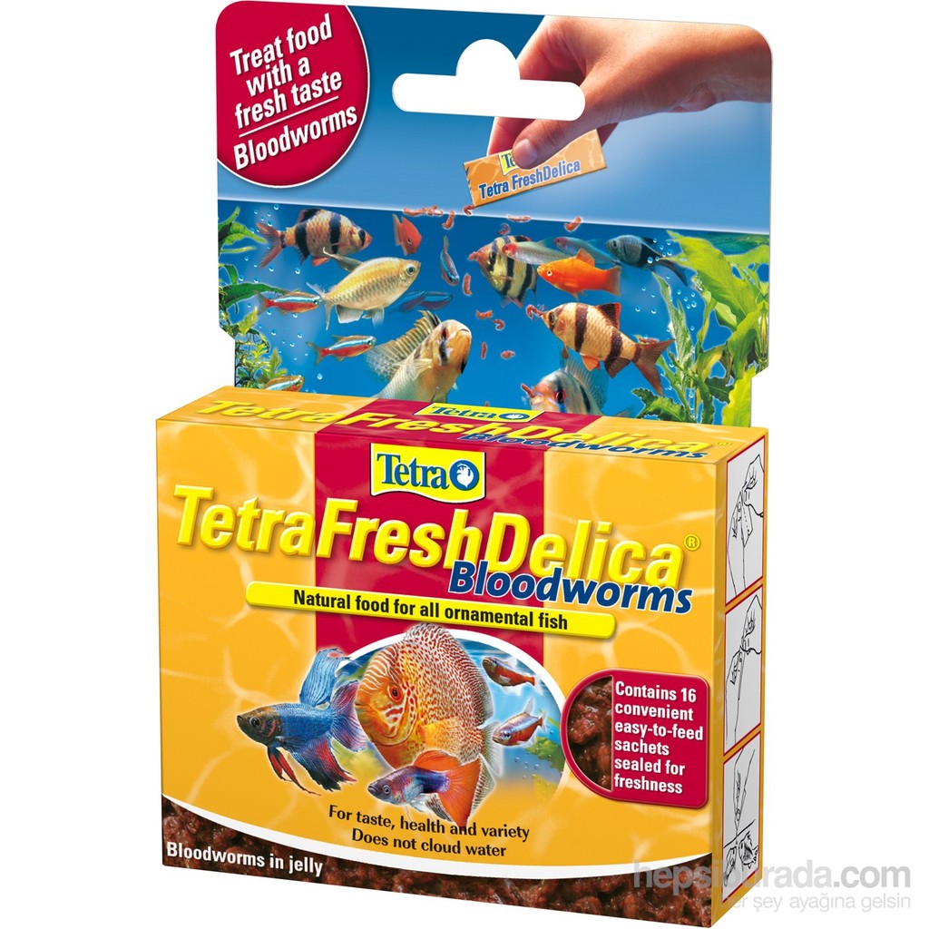 Tetra Freshdelica Kan Kurdu 48 gr Tropikal Balıklar İçin Yüksek Kaliteli Ödül Yemi Diğer Fiyatı